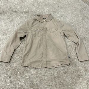 Rei co op kids button up beige lightweight